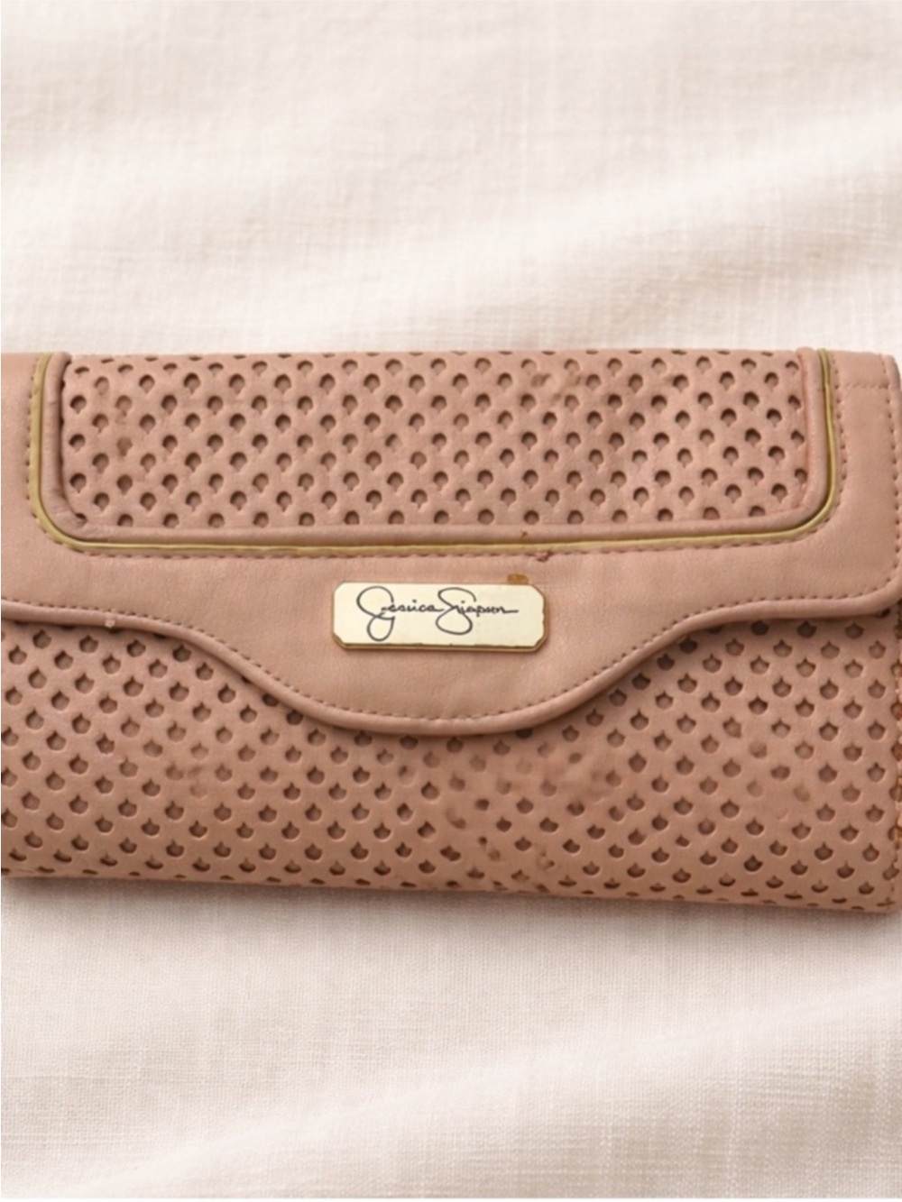 Jessica Simpson Dusty Rose Perforated Wallet